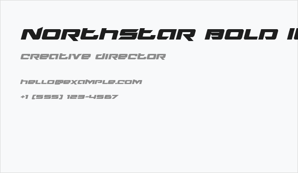 Northstar Bold Italic Business Card