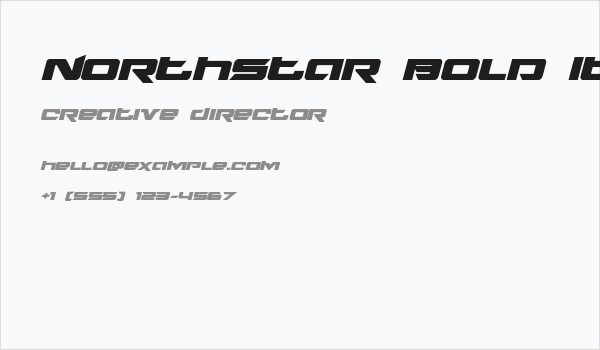 Northstar Bold Italic Business Card