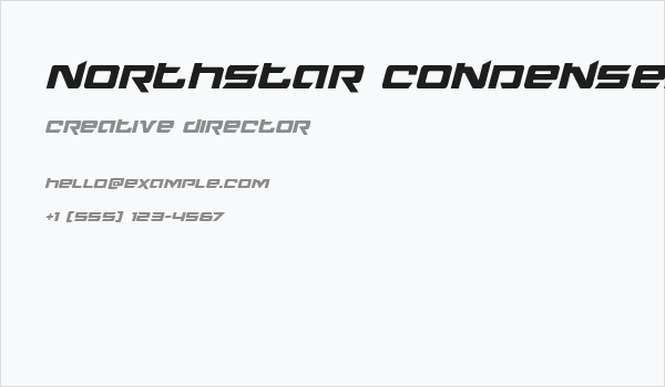 Northstar Condensed Italic Business Card