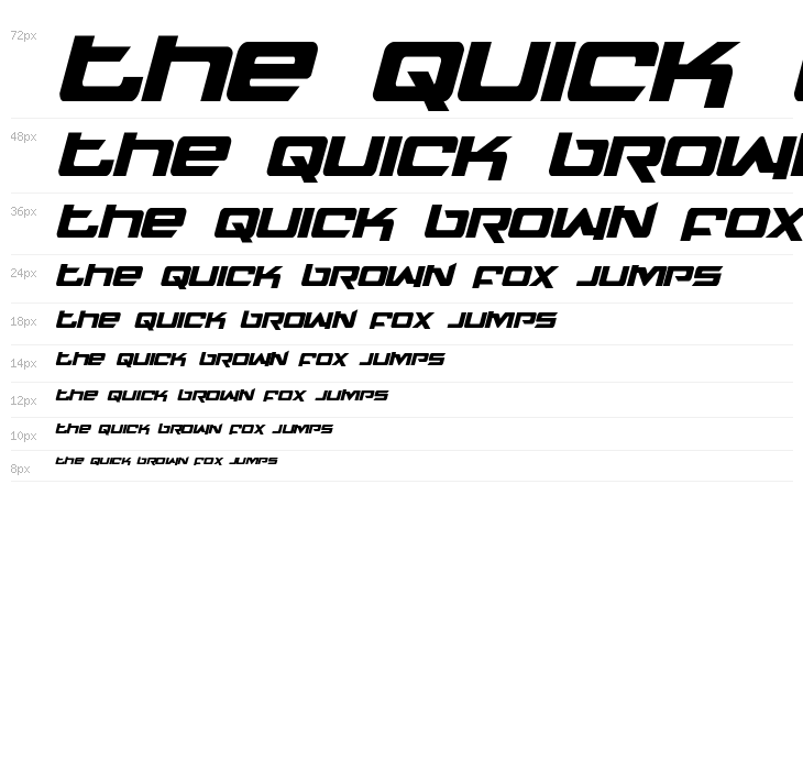 Northstar Condensed Italic Waterfall