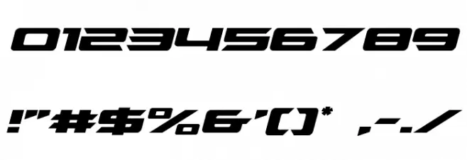 Northstar Expanded Italic Font OTHER CHARS