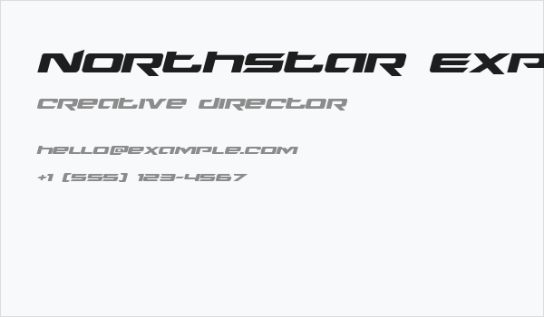Northstar Expanded Italic Business Card