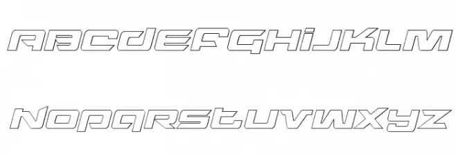 Northstar Outline Italic Caratteri MAIUSCOLE