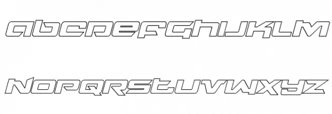 Northstar Outline Italic Caratteri MINUSCOLO