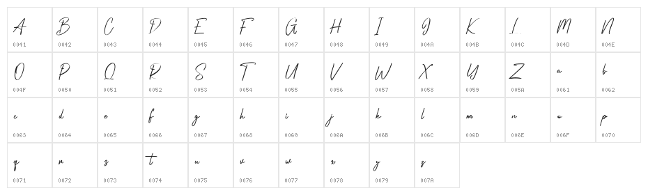Northyhuny Free Regular Character Map