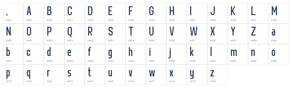 Norveza DEMO Bold Character Map