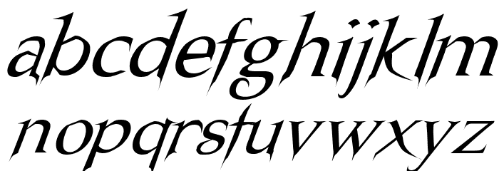 Nosferatu Oblique Font LOWERCASE
