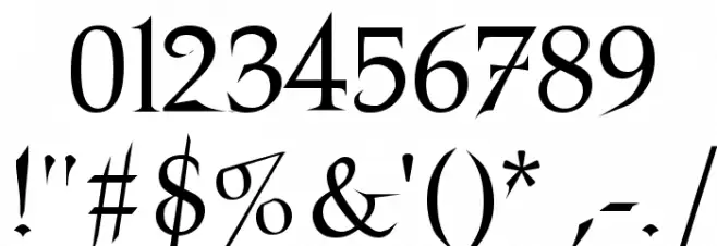 Nosferatu Regular Font OTHER CHARS