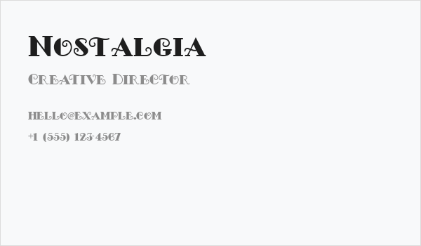 Nostalgia Business Card