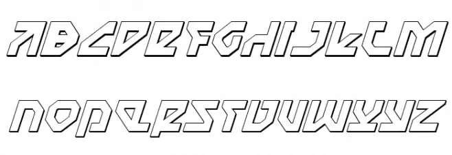 Nostromo 3D Italic Caratteri MAIUSCOLE