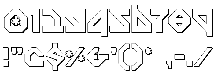 Nostromo 3D Font OTHER CHARS
