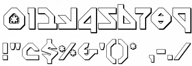 Nostromo 3D Font OTHER CHARS