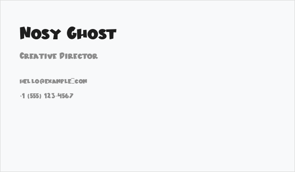 Nosy Ghost Business Card
