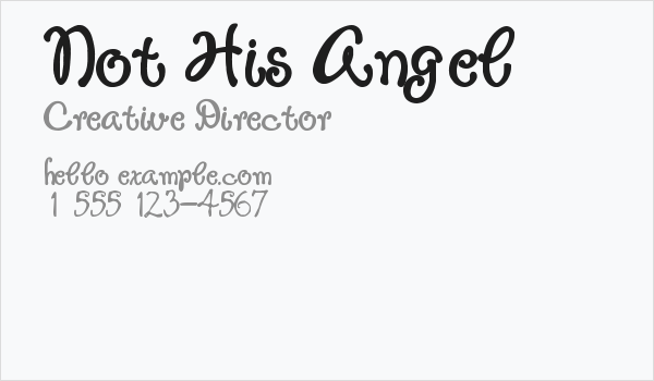 Not His Angel Business Card