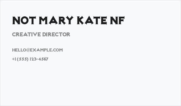 Not Mary Kate NF Business Card