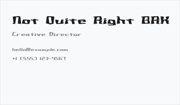 Not Quite Right BRK Business Card