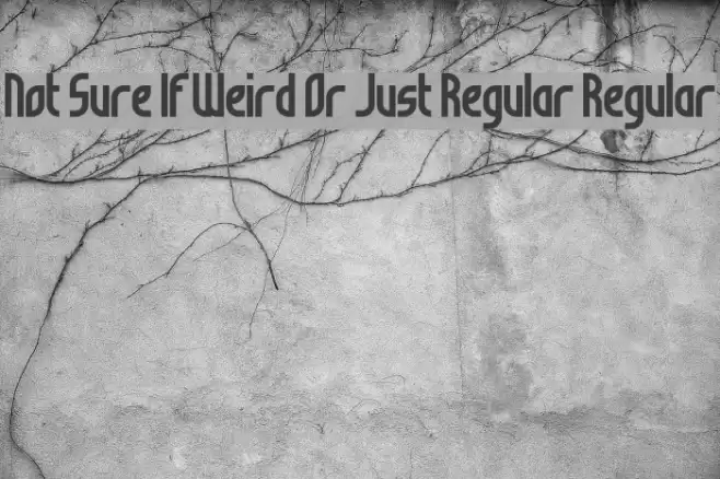 Not Sure If Weird Or Just Regular Regular Font examples