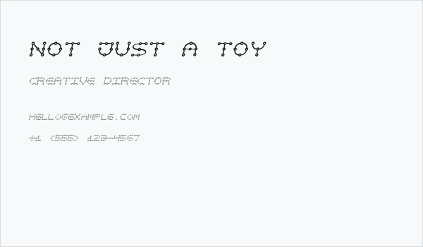 Not just a toy Business Card