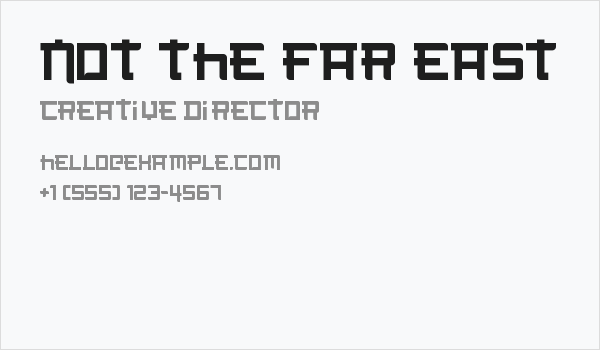 Not the far east Business Card