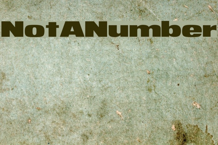NotANumber Font examples