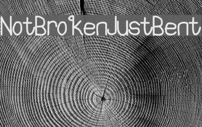 NotBrokenJustBent Font examples