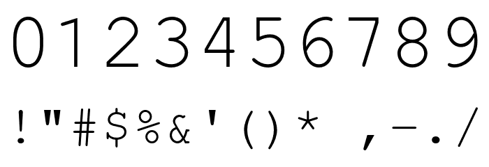 NotCourier Font OTHER CHARS