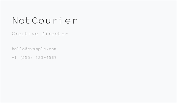 NotCourier Business Card