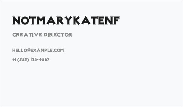NotMaryKateNF Business Card
