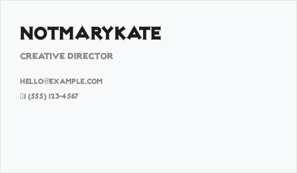 NotMaryKate Business Card