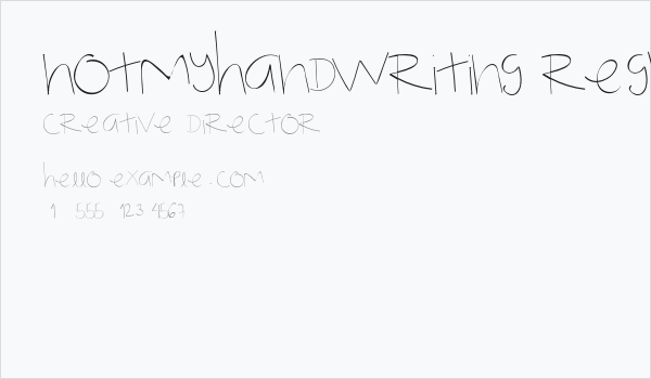 NotMyHandwriting-Regular Business Card