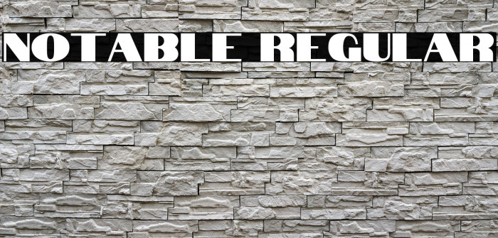 Notable Regular Font examples