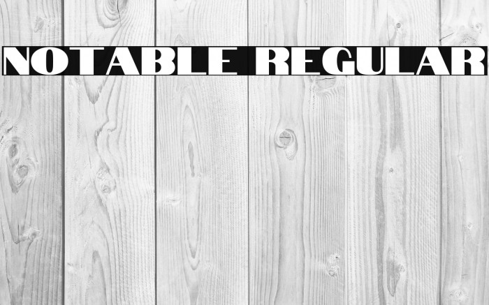 Notable Regular Font examples