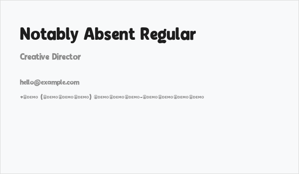 Notably Absent Regular Business Card