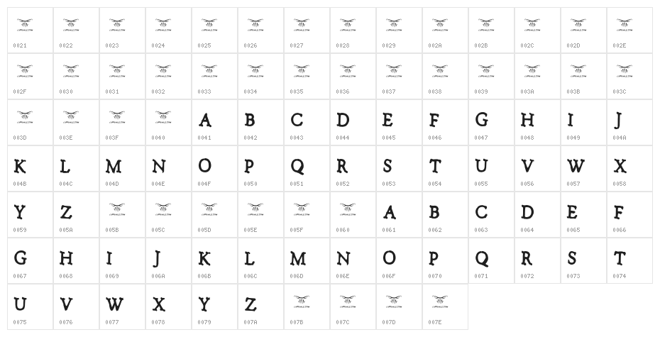 Notalkingplease-Regular Character Map