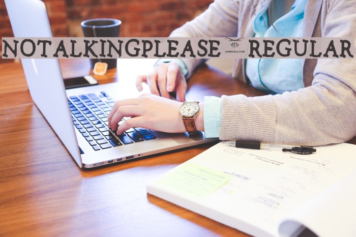 Notalkingplease-Regular Font examples