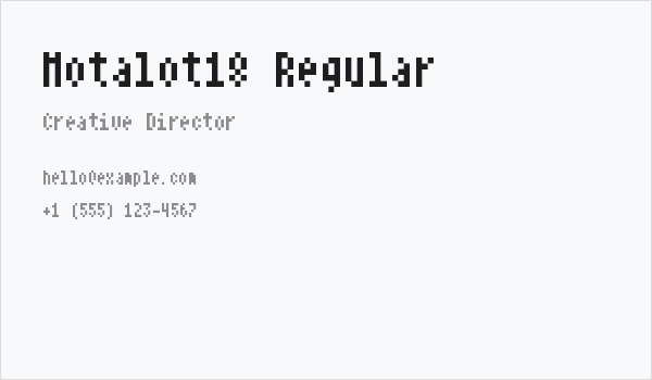 Notalot18 Regular Business Card