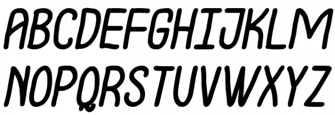 Notarized Openly Script Oblique Caratteri MAIUSCOLE