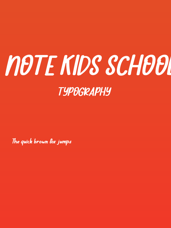 Note Kids School Italic Poster