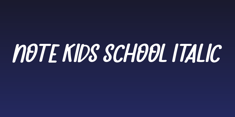 Note Kids School Italic Social Header