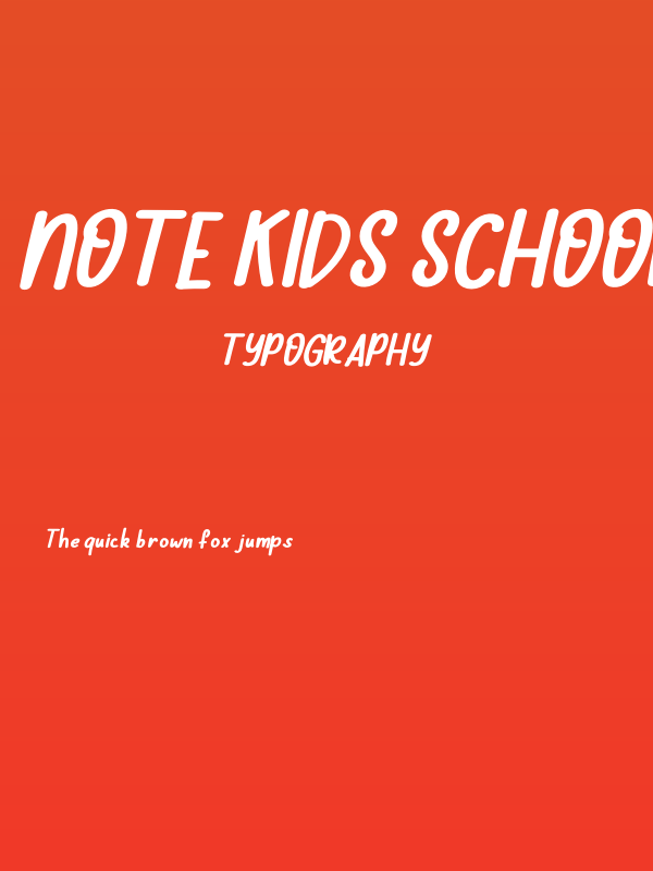 Note Kids School Italic Poster