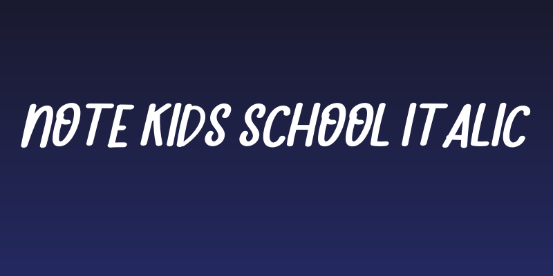 Note Kids School Italic Social Header