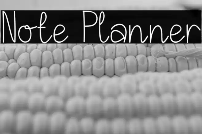 Note Planner Font examples