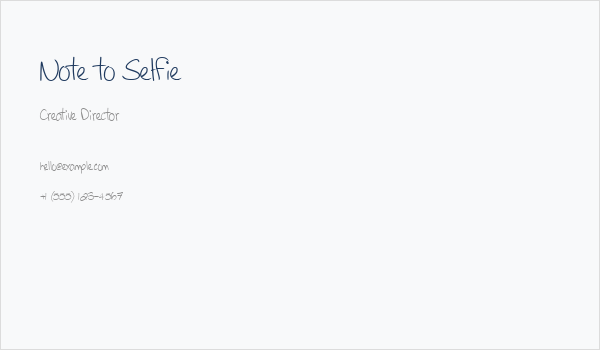 Note to Selfie Business Card
