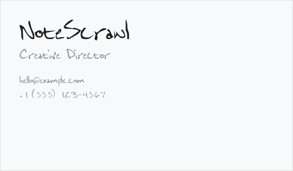NoteScrawl Business Card