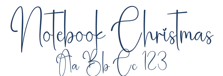 Notebook Christmas Font Preview