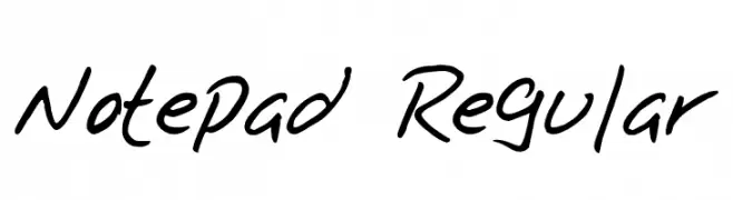 Notepad Regular  Frei Schriftart Herunterladen