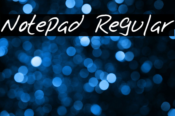 Notepad Regular Font examples