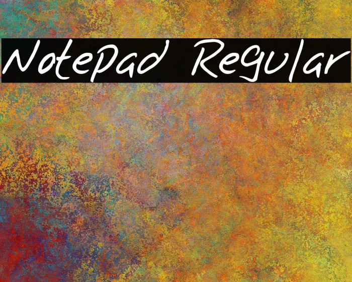 Notepad Regular Font examples