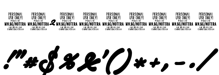 Notera 2 PERSONAL USE ONLY Black Font OTHER CHARS