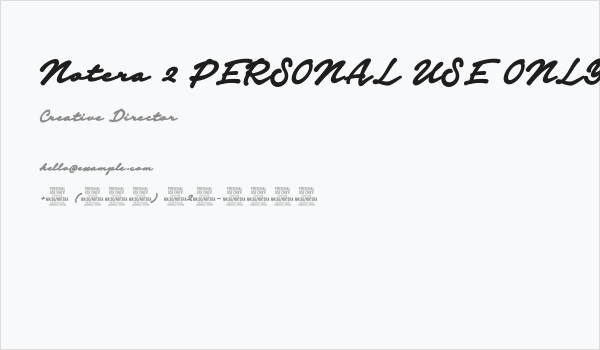 Notera 2 PERSONAL USE ONLY Black Business Card